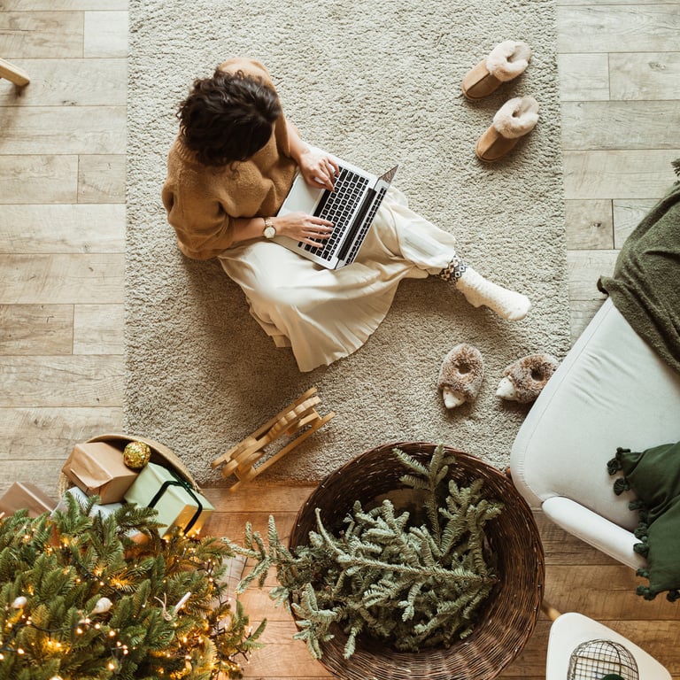 Woman Working with a Laptop